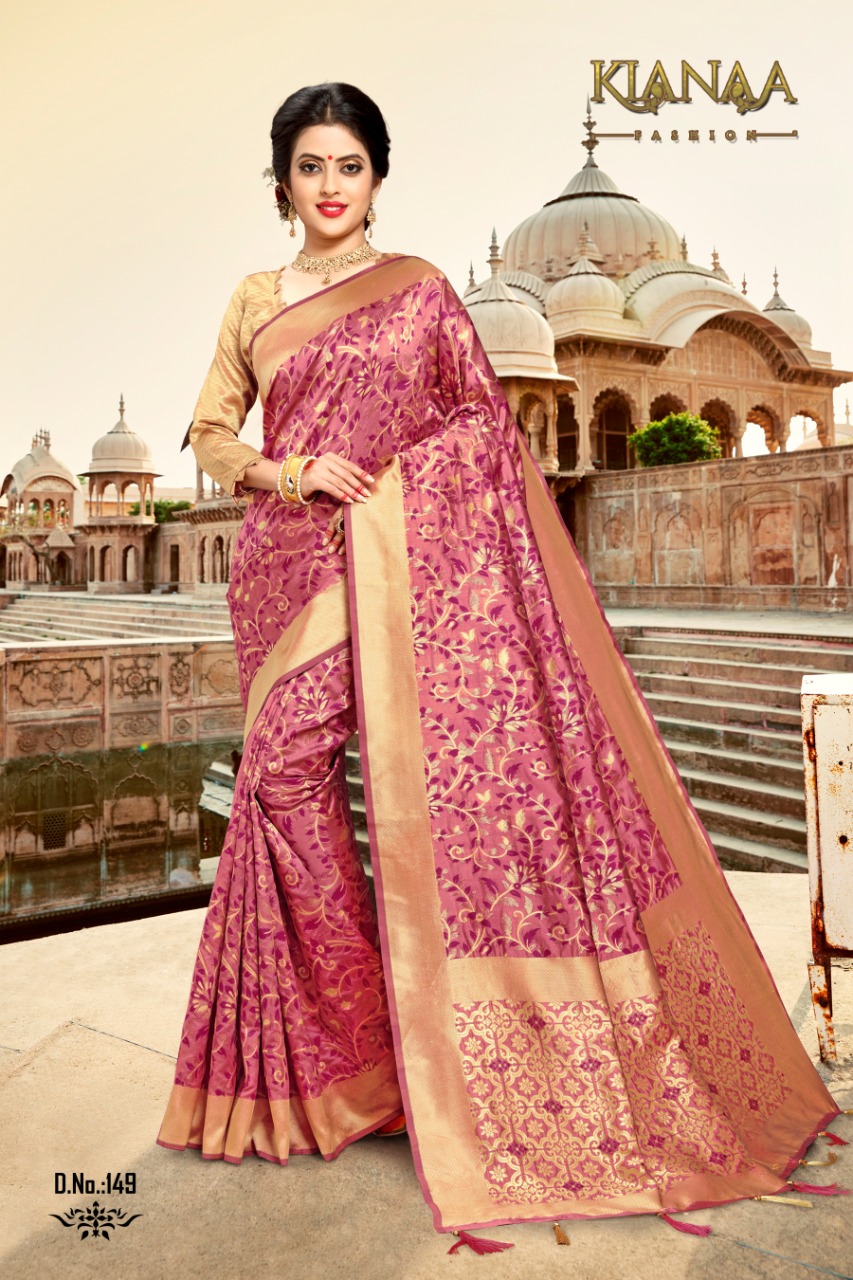 Kianaa Pranali designer Meena Silk Party Wear Saree Catalog Wholesale Price