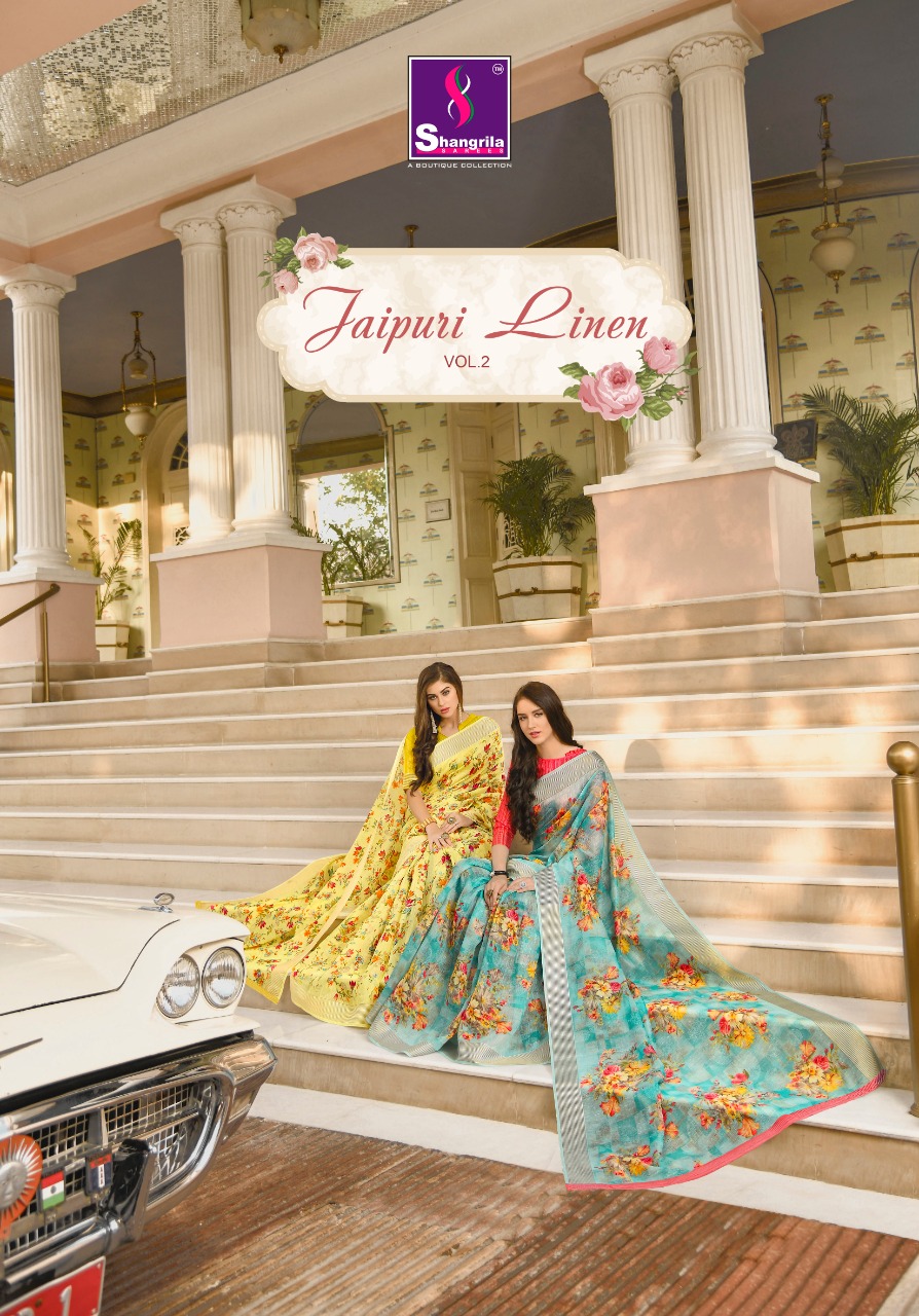 Shangrila Designer Jaipuri Linen vol 2 Designer Printed Saree Collection