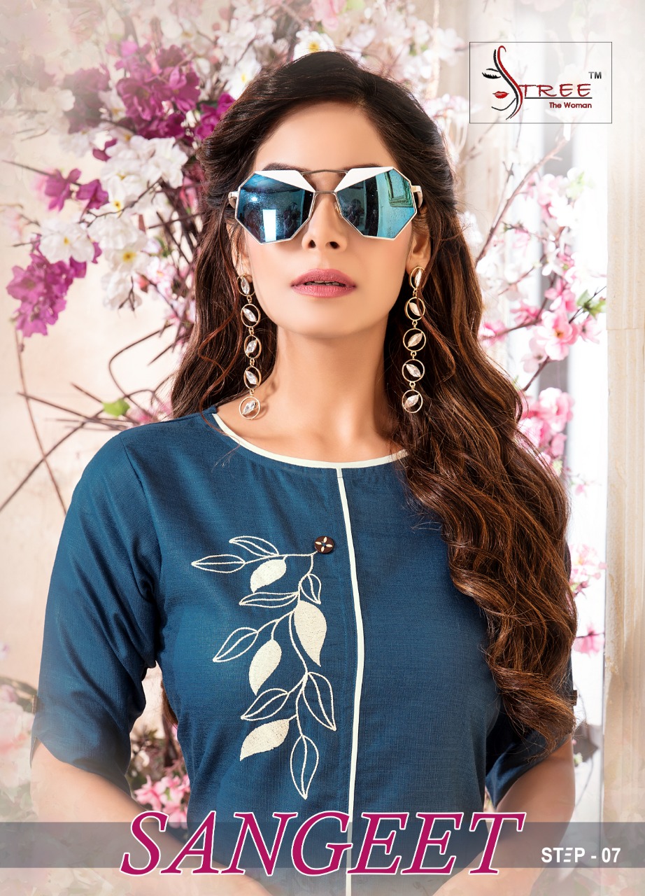 Stree Fashion Sangeet cotton embroidered kurti collection Supplier