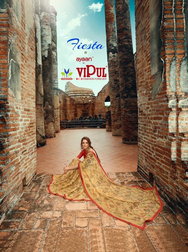 Vipul Fashion Fiesta CAT 400 Colourful Printed Saree Collection Trader