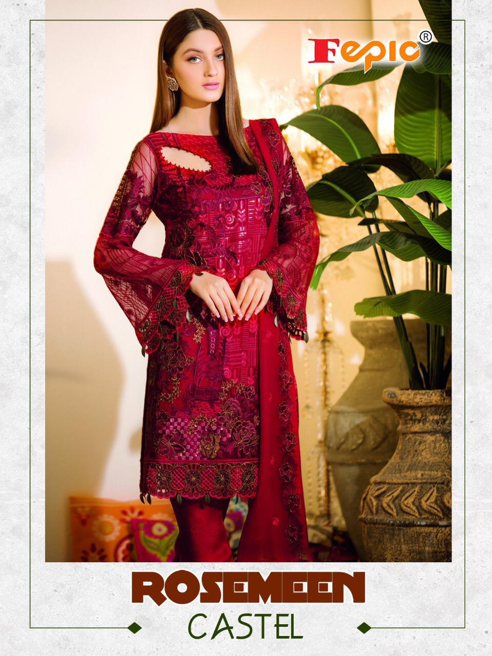 Fepic Rosemeen Castel Pakistani Fancy Salwar Suits Wholesaler Best price
