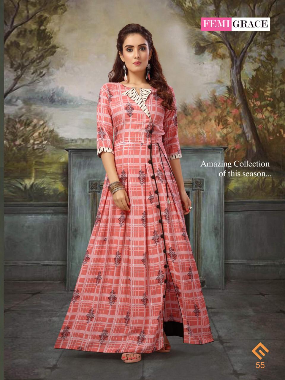 Madhuram femigrace vol 9 rayon stylish Gown collection wholesaler