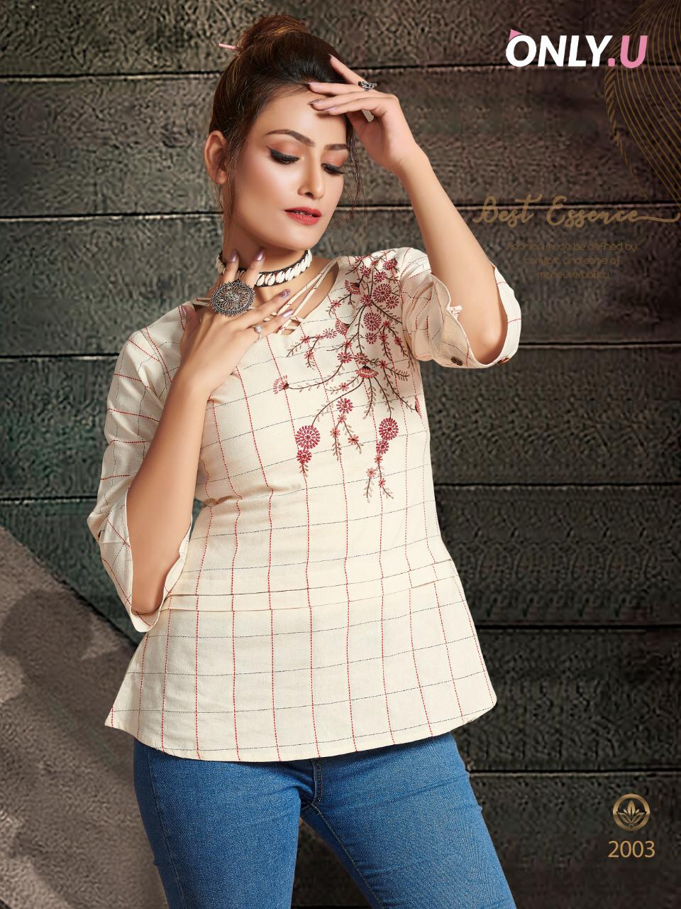 Only U Pom Pom vol 2 weaving Fancy Short Top Collection Wholesale Price