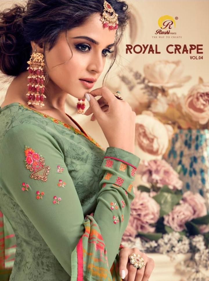 Rashi Prints Royal Crape vol 4 designer partywear Salwar Kameez Trader