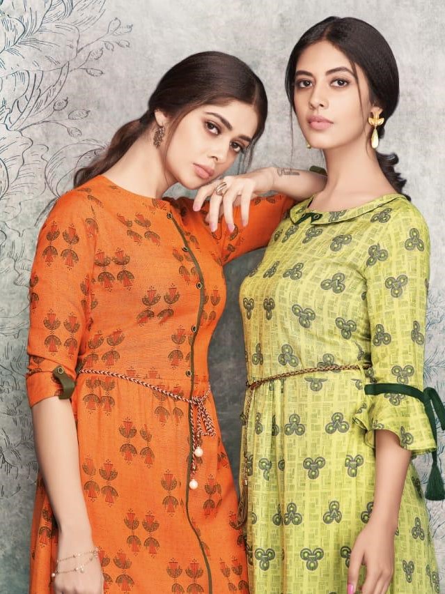 Heart and Soul Sacred Vol 5 Frock Style Printed Rayon Kurti Catalog Supplier