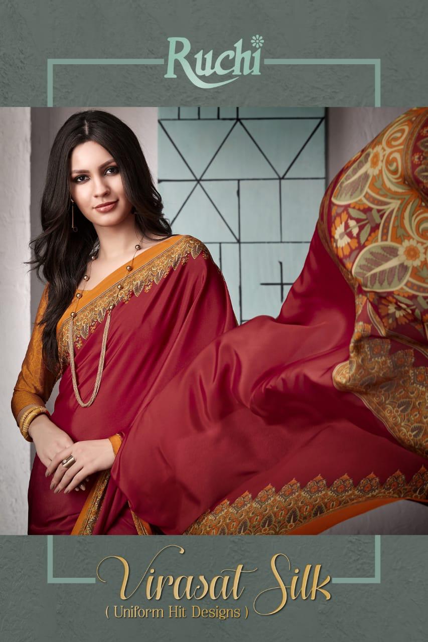 Ruchi Sarees Virasat Silk Hit Design crepe formal saree at reasonable Price