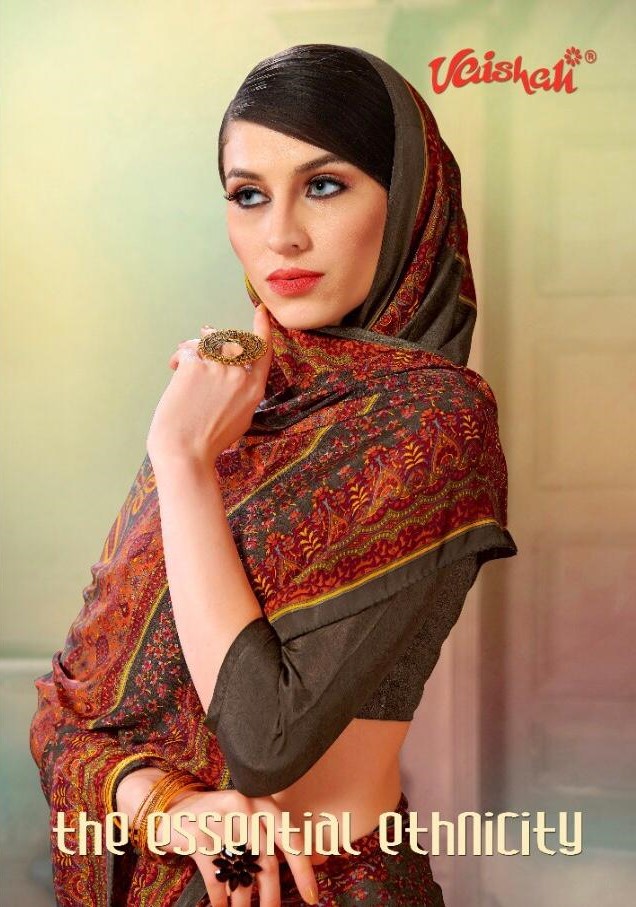 Vaishali the essential ethnicity fancy Crape print uniform saree collection wholesaler