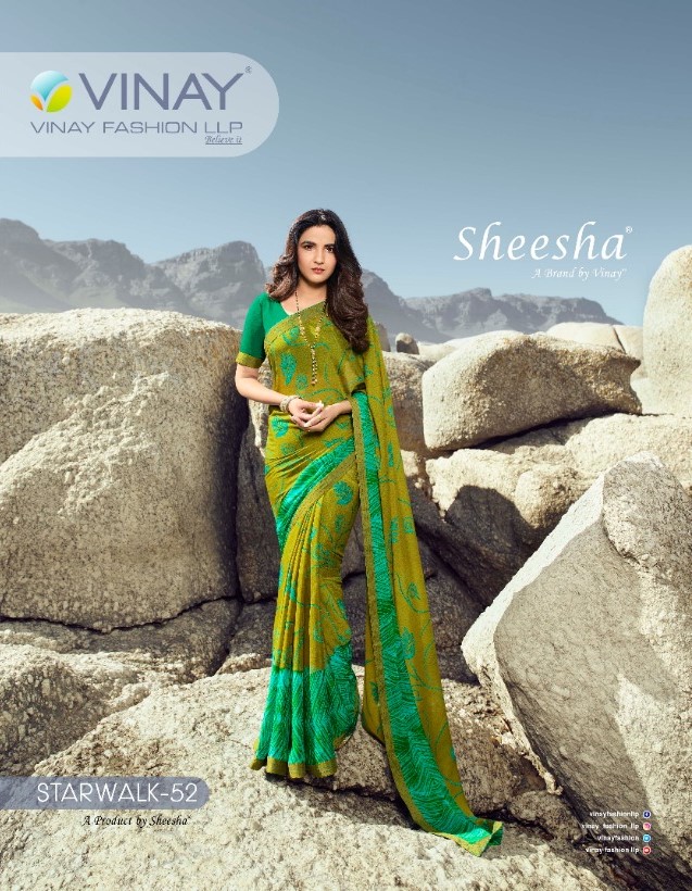 Vinay Fashion Starwalk vol 52 georgette printed ladies sarees wholesale Price