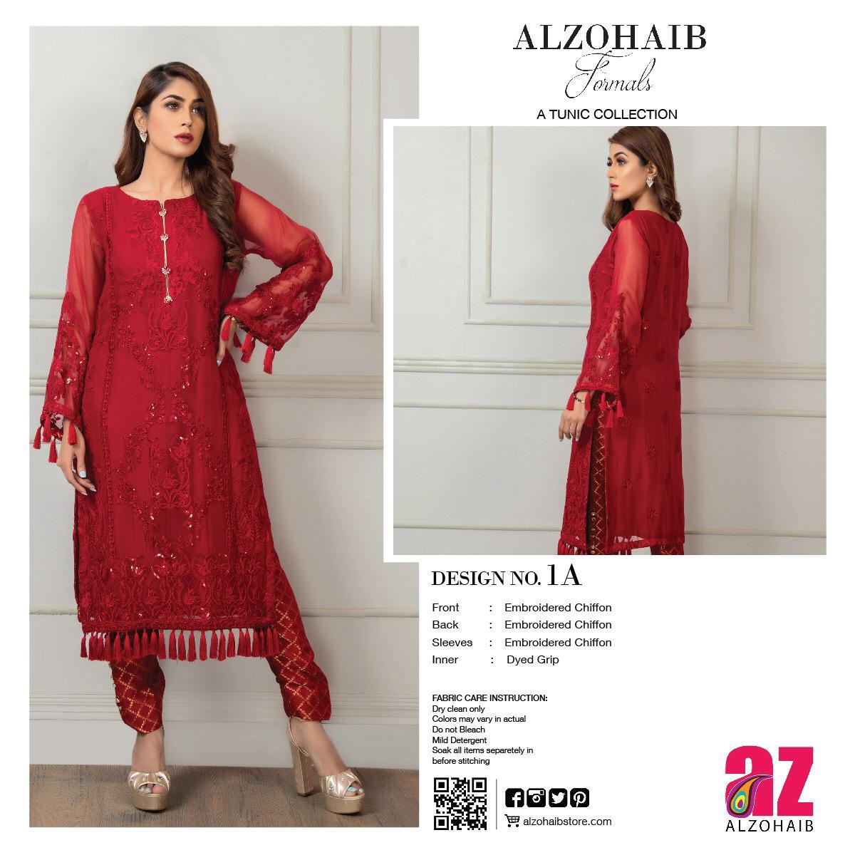 Alzohaib Formals Tunic Original Pakistani Collection Supplier