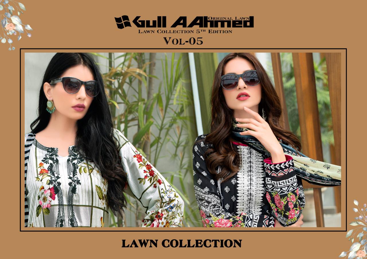 Gul Ahmed vol 5 lawn printed collection suits at reasonable price