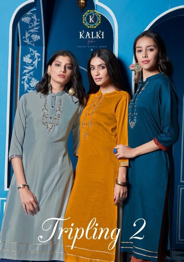 Kalki Tripling Vol 2 Fancy Readymade Women Wear Catalog Wholesale Price surat