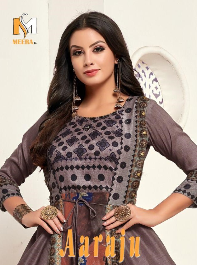 Meerali Aaraju designer gown style kurti collection wholesale price Online