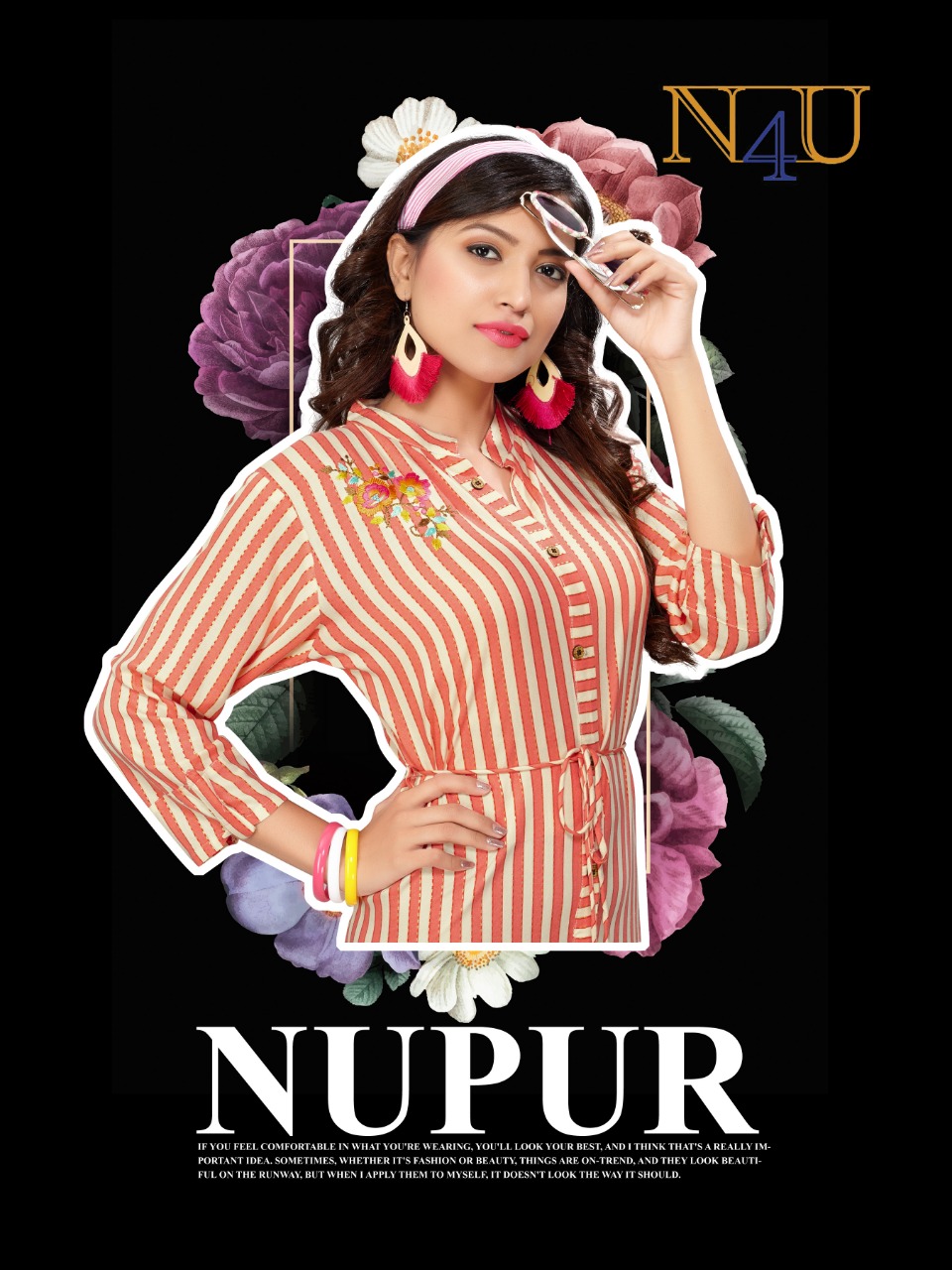 N4U Nupur by neha foil print rayon kurtis design wholesale