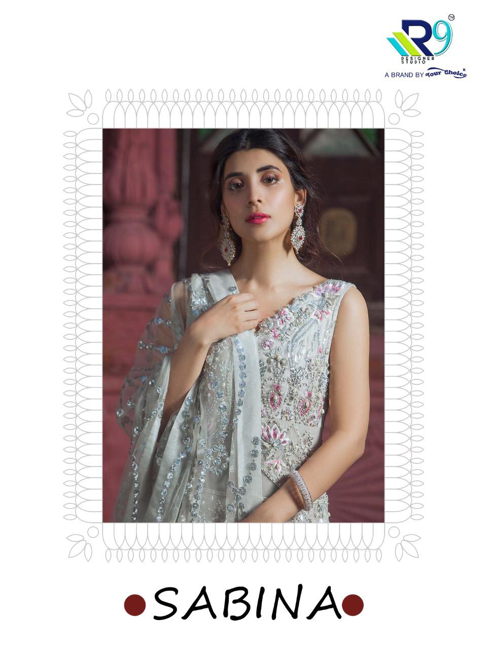 r9 Sabina Designer Pakistani Suit Latest Designs Catalog Wholesale