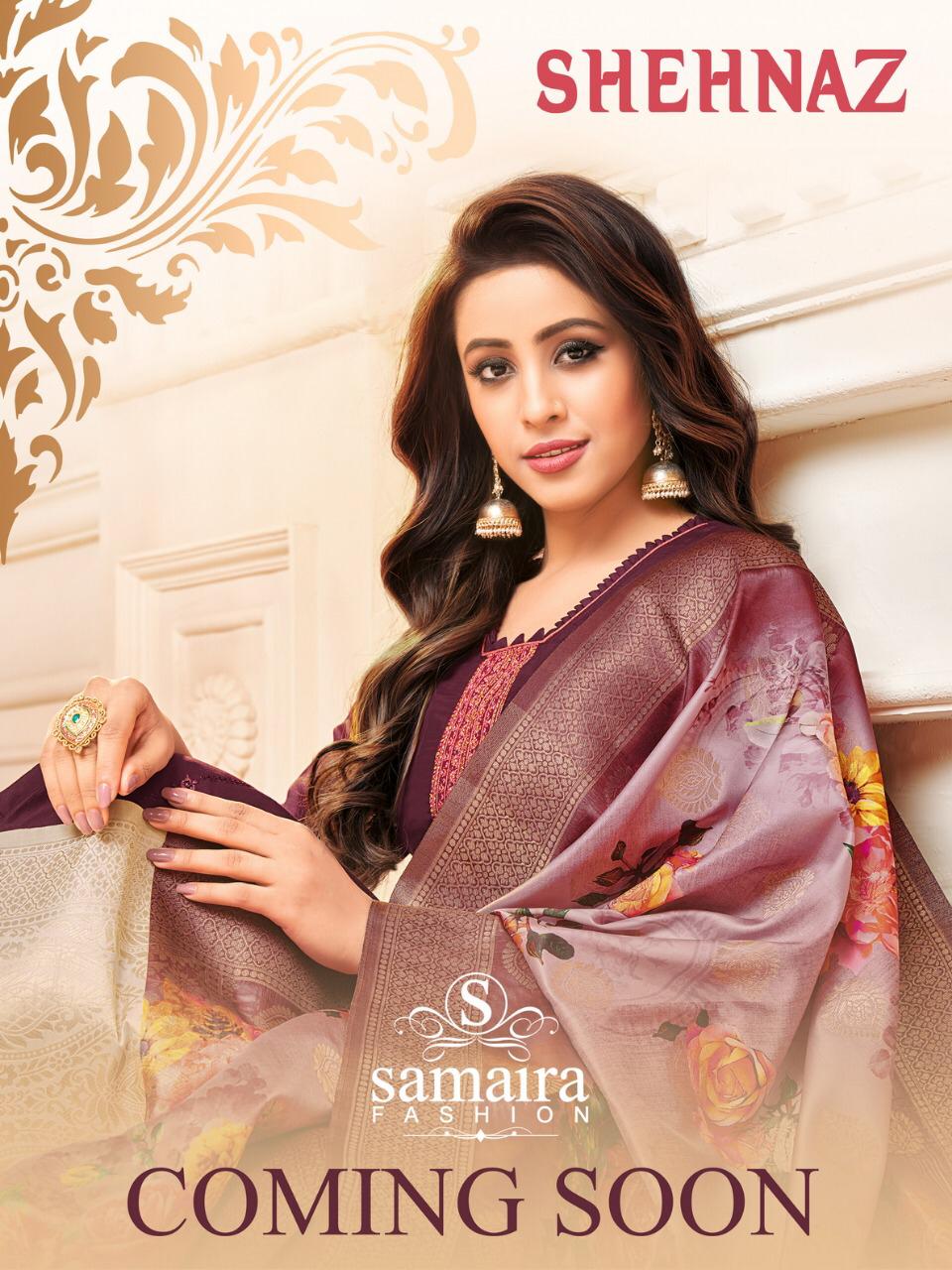Samaira Fashion Shehnaz Banarasi Dupatta Stylish Suit Catalog Wholesale Price
