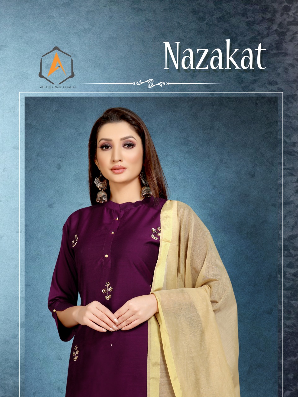 Apple Nazakat cotton silk kurti with dupatta Collection Online