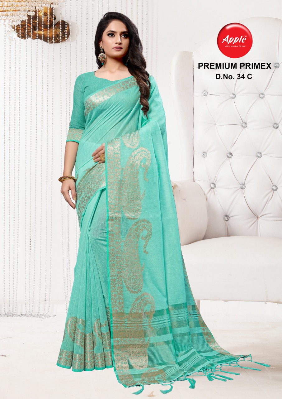 Apple Premium premix 34 Weaving Cotton Saree Collection with price
