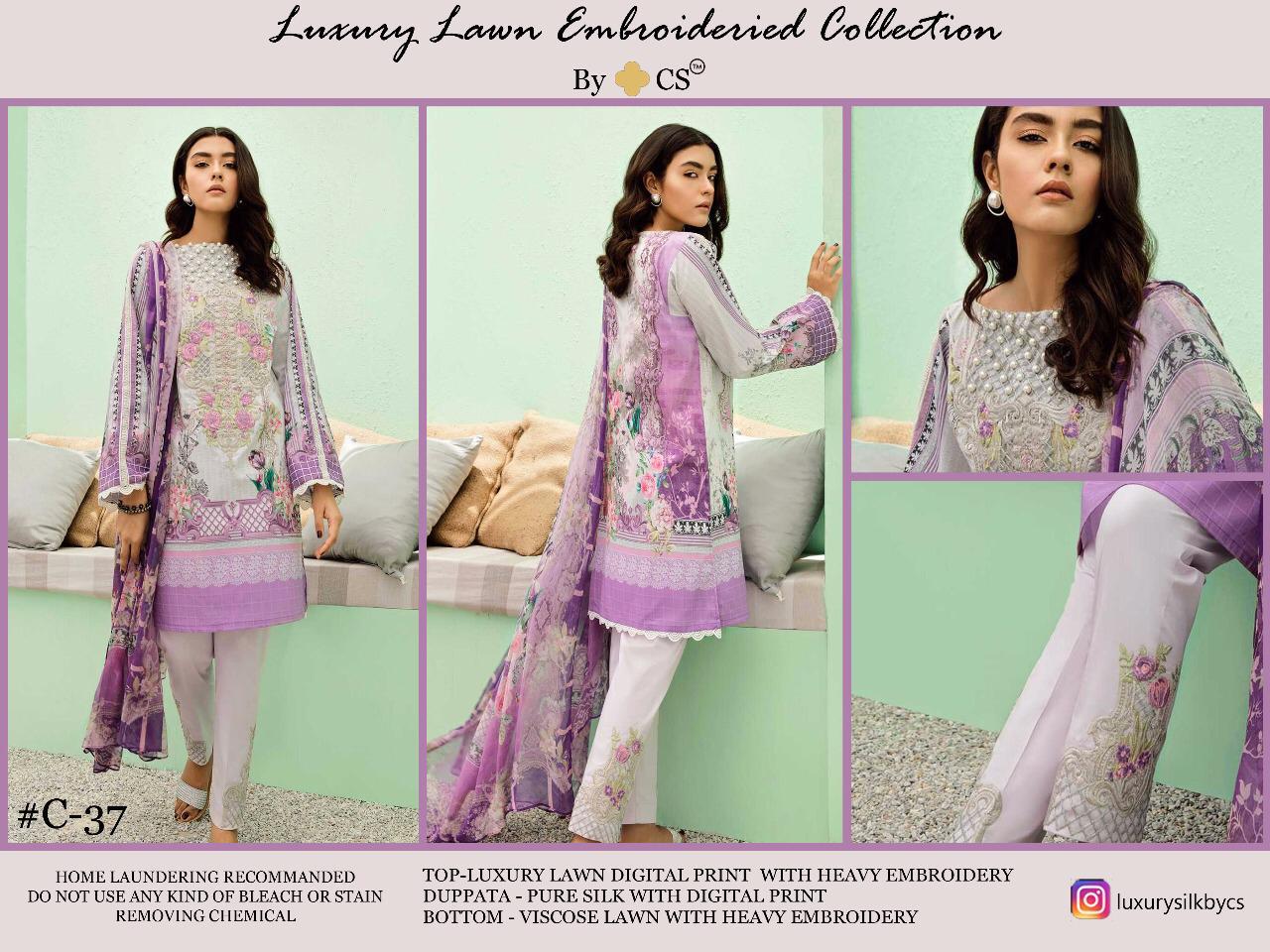 CS Luxury Lawn Vol 10 Digital print pakistani suit catalog wholesale price