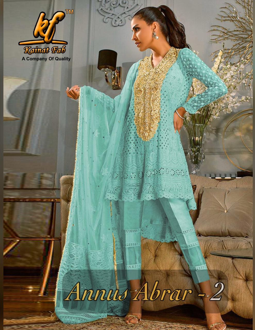 Kainat Fab Annus Abrar vol 2 Pakistani fancy Suit Catalog