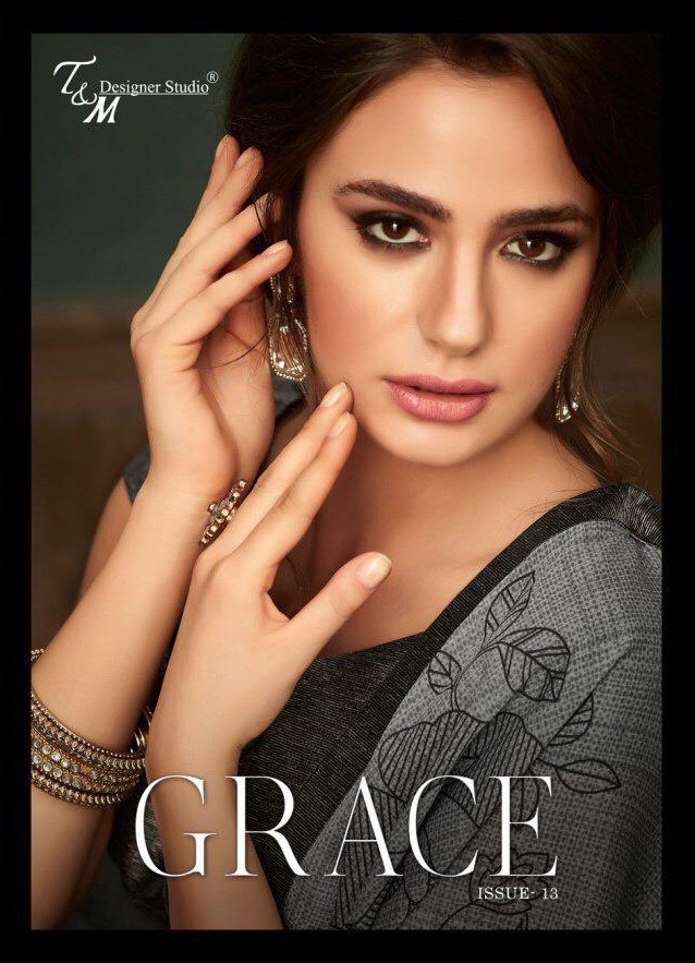T and M Designer Grace vol 13 Fancy Stylish Saree Catalog Best price