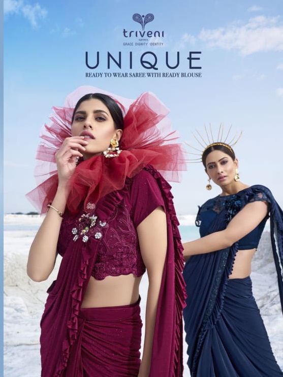 Triveni unique Designer party wear saree catalog wholesale dealer