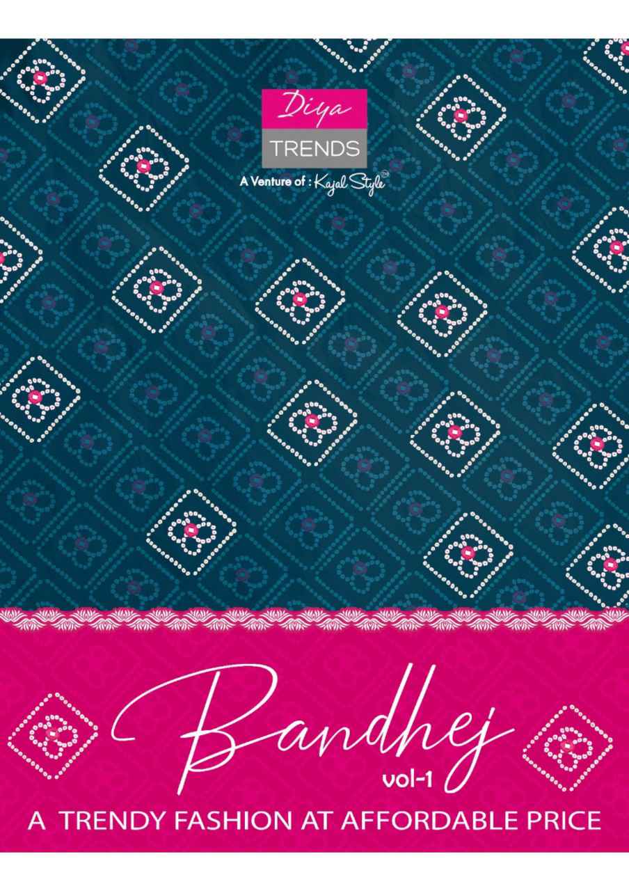 Diya Trends Bandhej vol 1 Beautiful Colour Kurti with Bottom Catalog