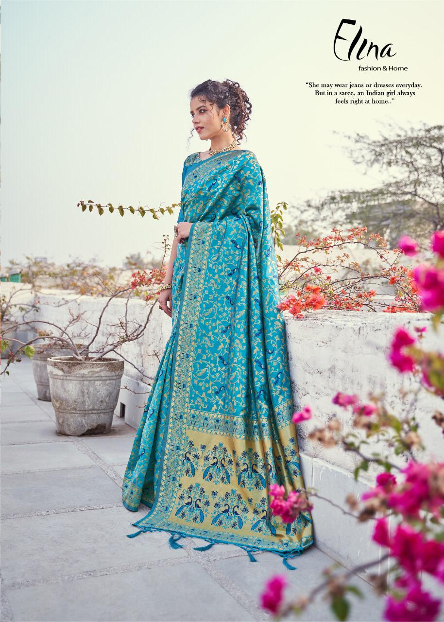 Elina Fashion Mahek Silk Banarasi Latest Sari New Catalog with Price