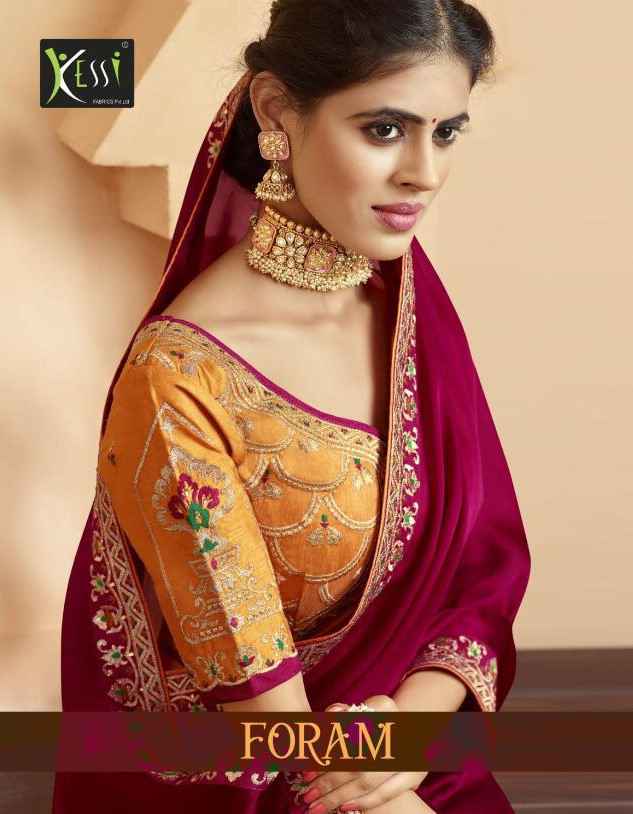 Kessi fabrics Foram Designer Heavy Work Saree latest Catalog in Wholesale