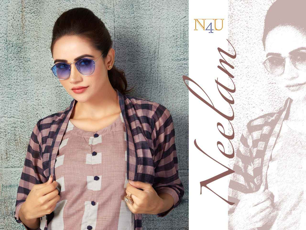 N4U Neelam Jacket Style fancy Kurti Design catalog Exporter