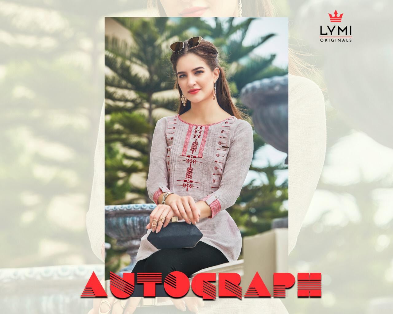Lymi Autograph Embroidery Cotton Short top Catalog Wholesale Dealer