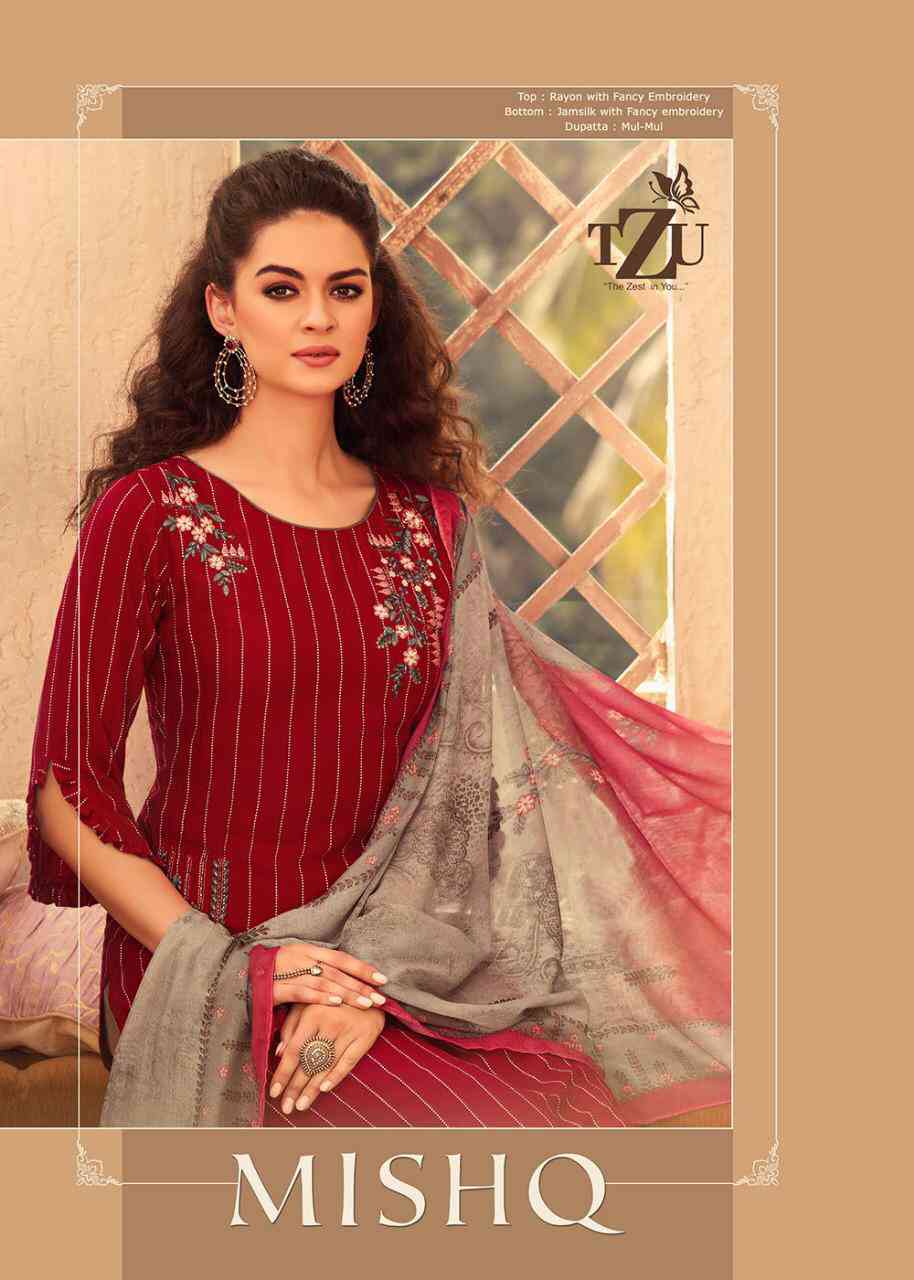 TZU Lifestyle Mishq Cotton Rayon Readymade Suits Wholesale Price