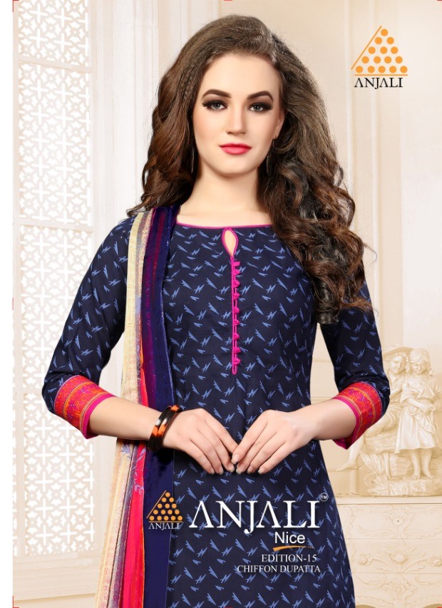 VIshnu Anjali Nice Synthetic Cotton dress Material New Catalog With Price
