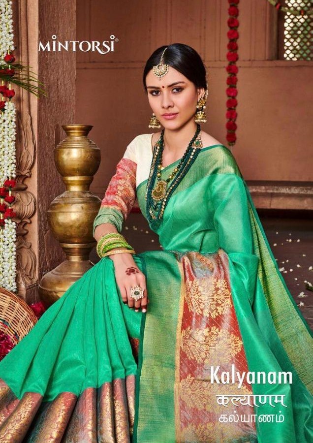 Mintorsi Kalyanam Banarasi Weaves Silk Saree New Catalog Dealer in Surat