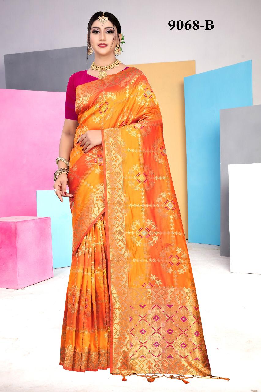 NP Saree 9068 Colors Fancy Weaving Silk Saree New Catalog Supplier