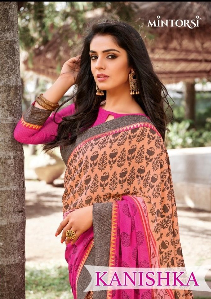 Varsiddhi Mintorsi Kanishka Stylish lace Georgette Saree New catalog in Wholesale