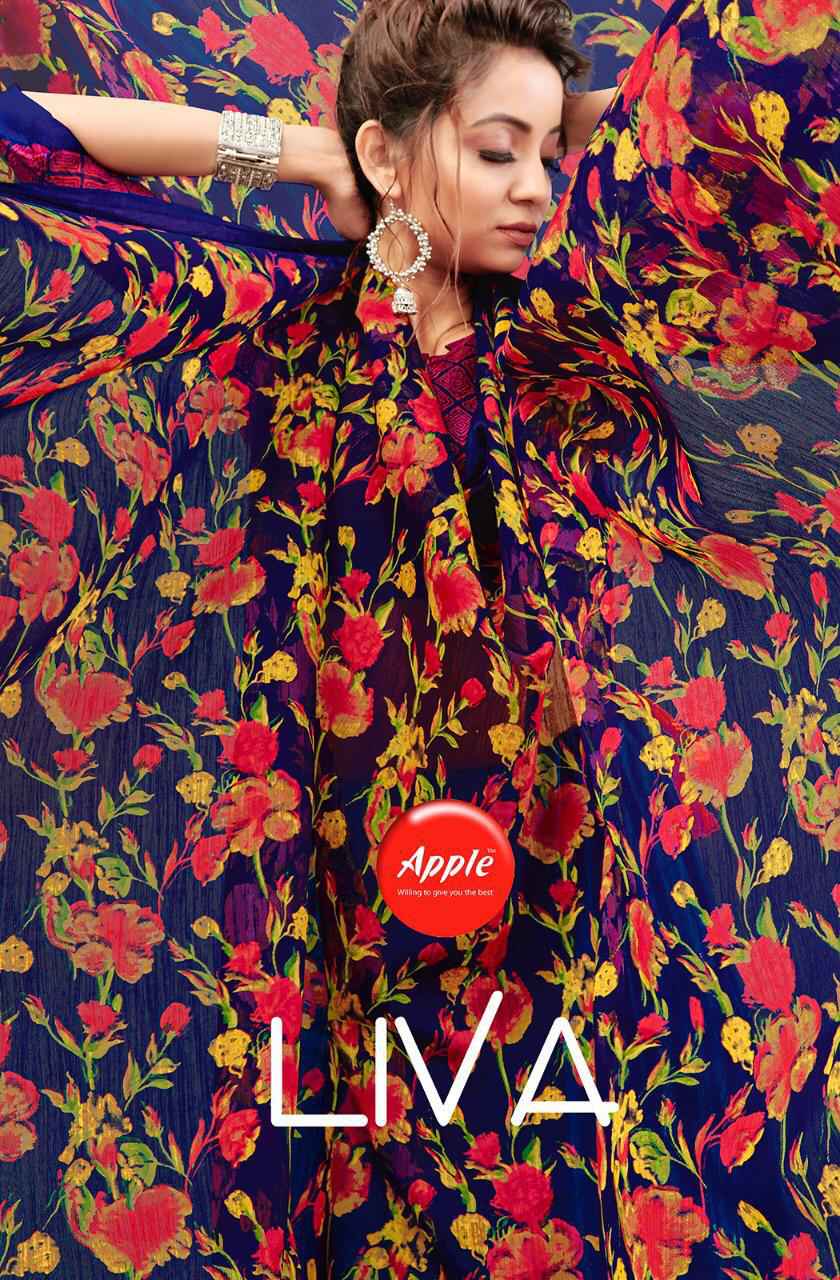 Apple Liva Floral Print Stylish Saree new catalog at best price