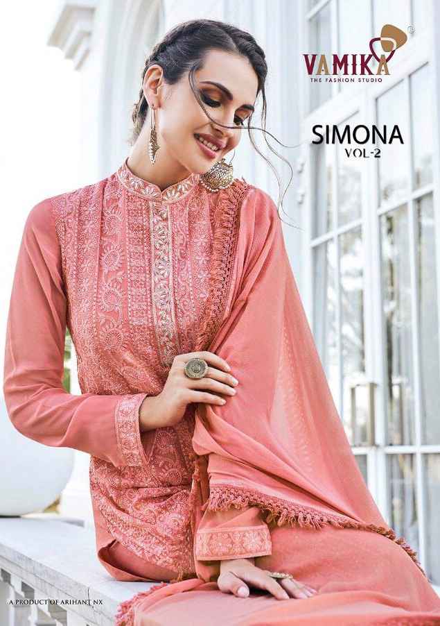 Arihant Vamika Simona Vol 2 Designer party Wear Lucknowi Dress Collection in Wholesale
