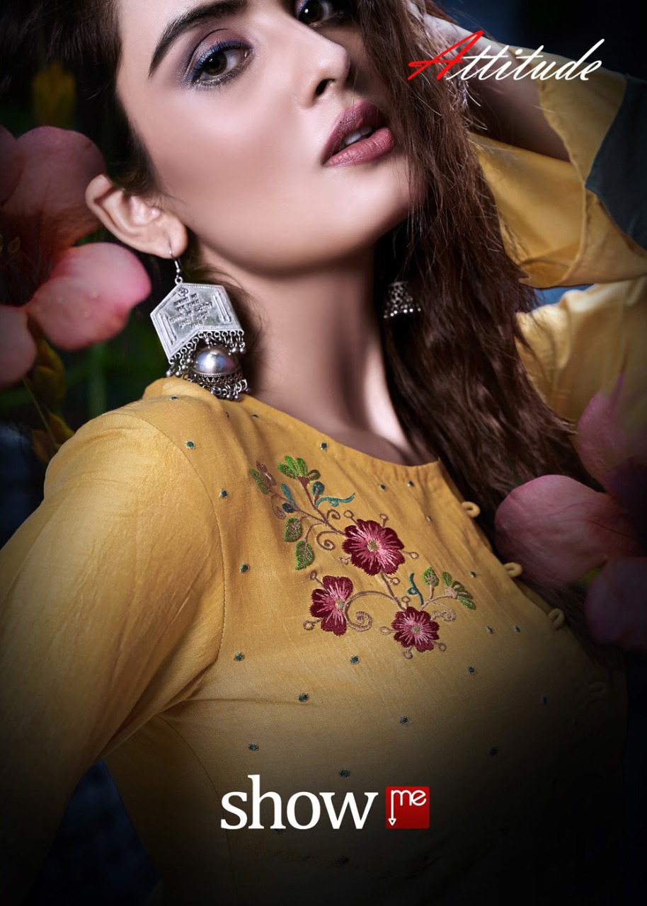 Attitude Show Me Designer Embroidered Kurti With pant Collection at Best Price