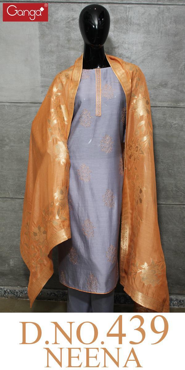 Ganga Fashion Neena 439 Designer Kora Silk Stylish Suit New Collection