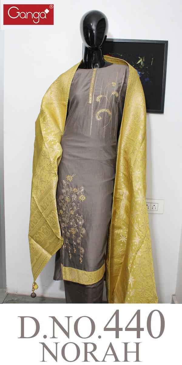Ganga Fashion Norah 440 Designer Stylish Silk Suit New Catalog Wholesaler surat