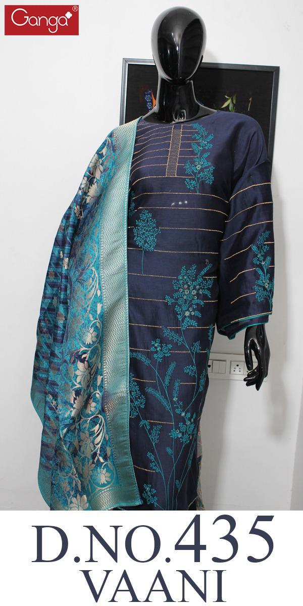 Ganga Fashion Vaani 435 Designer Silk Ladies Suit Latest Ganga Designs 2020