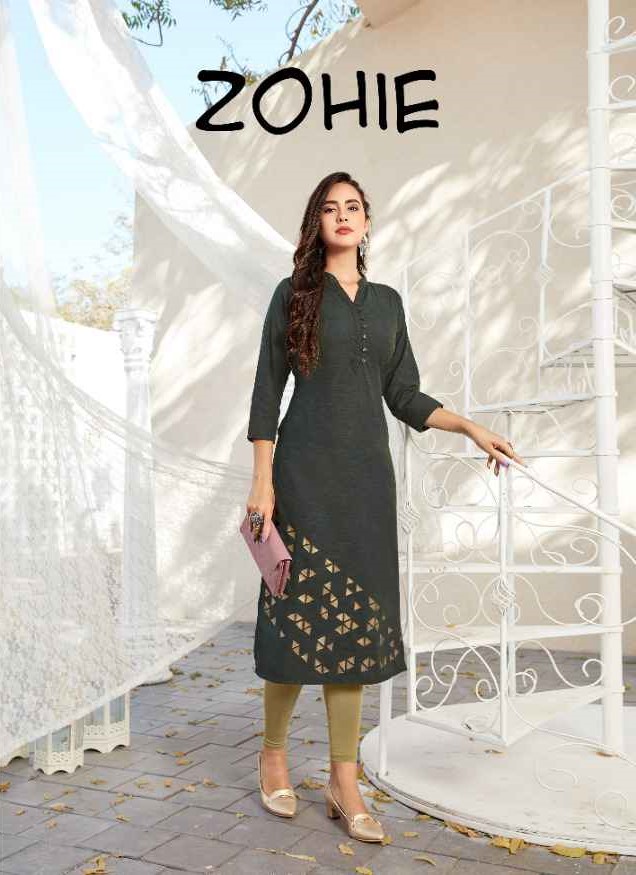 S More Zohie fancy Rayon Straight Kurti Collection in Surat Market