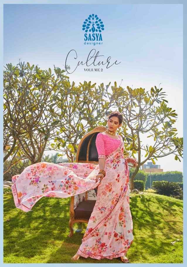 SVA Designer Culture Vol 2 Printed Georgette Indian saree New Catalog Supplier in Surat