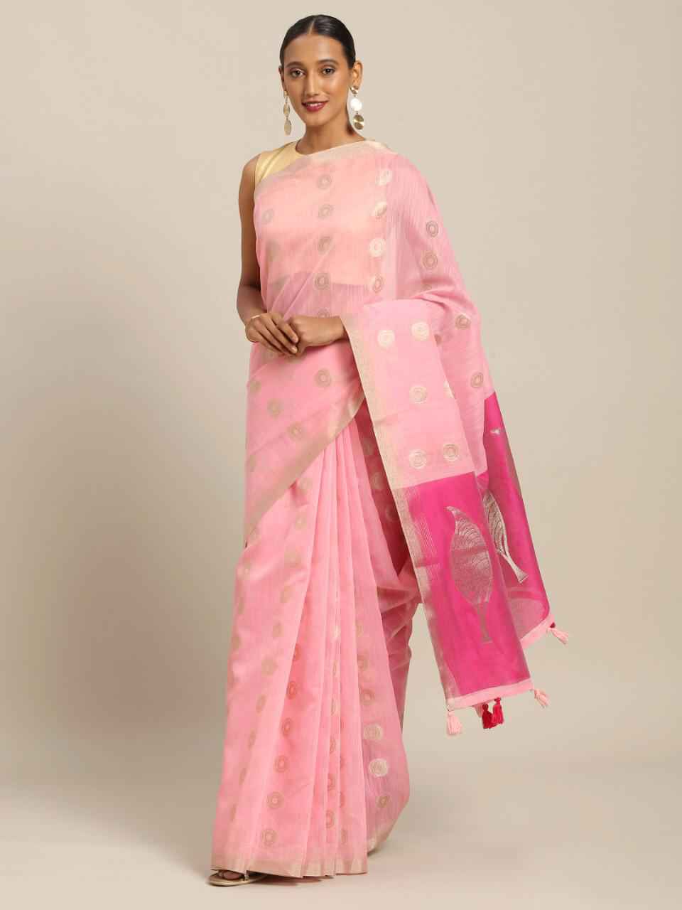 Sangam Linen Weaves Desigenr Stylish Linen Saree New Catalog at Cheap Rate