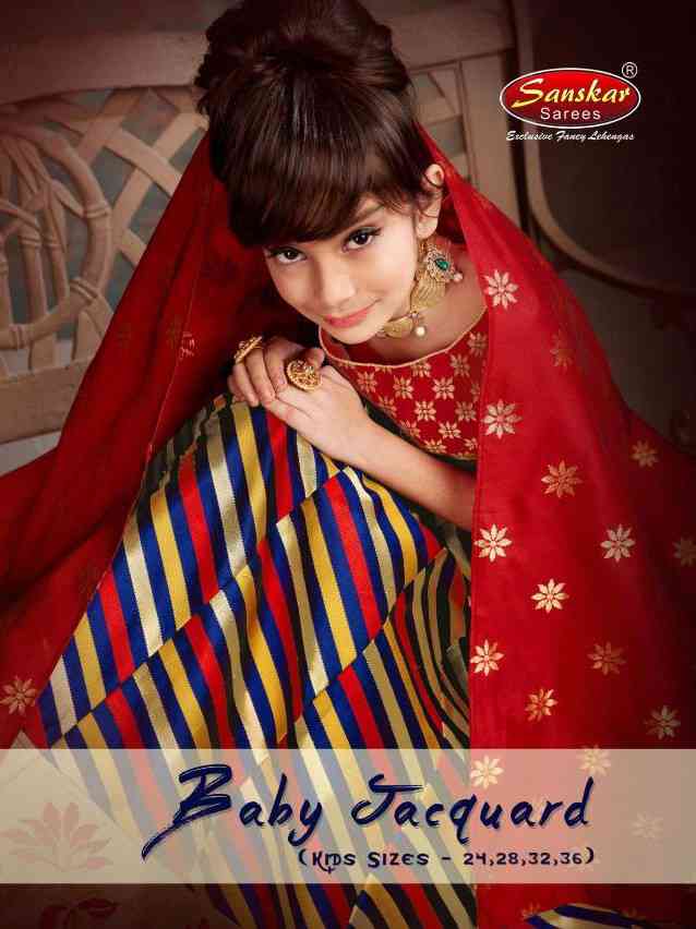 Sanskar Style Baby Jacquard Stylish New Lehenga Designs For Kids