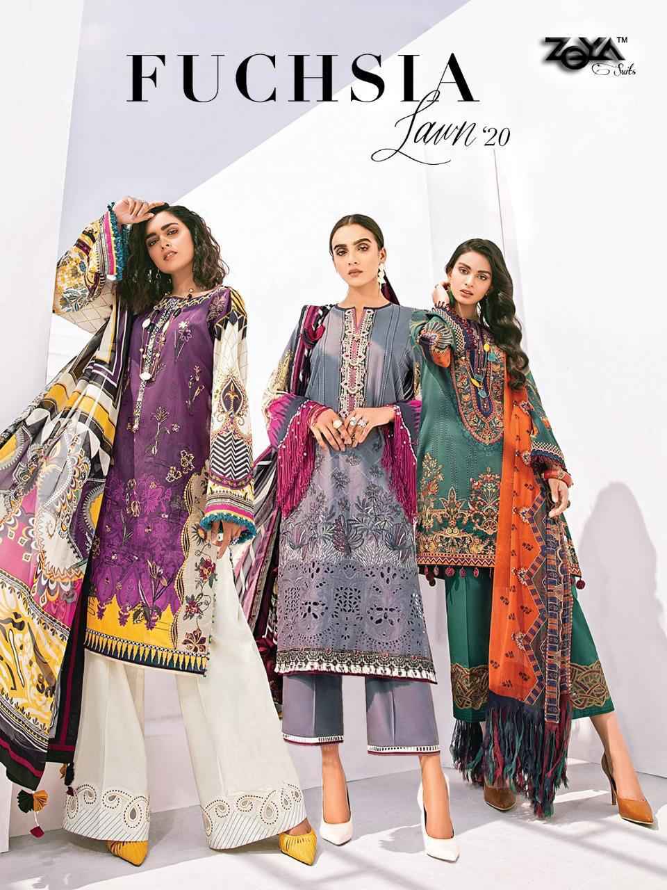Zoya Suits Fuchsia Lawn Collection 2020 Replica Pakistani Suit Collection