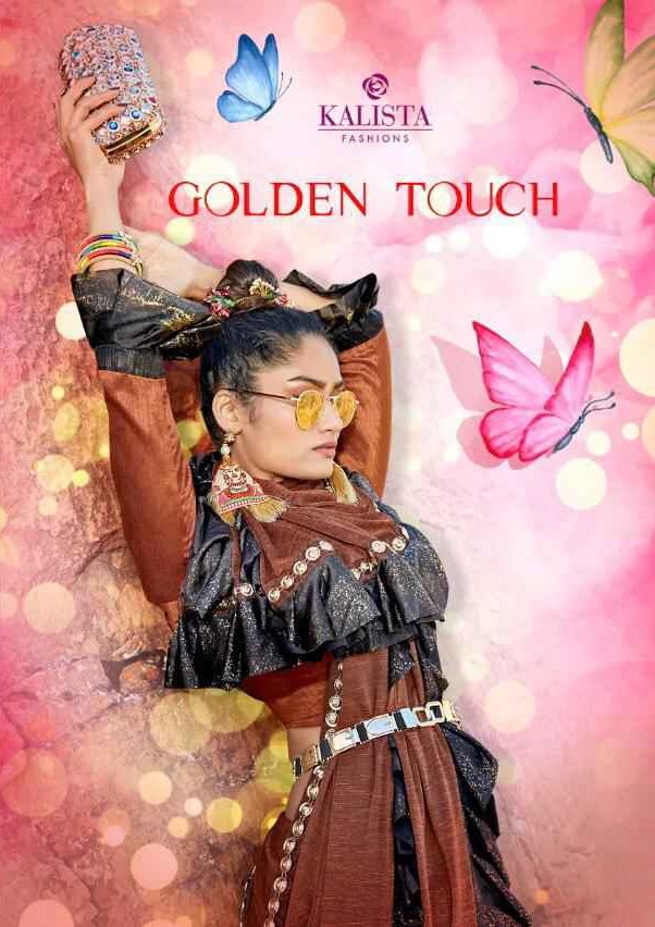 Kalista Golden Touch designer Frills Saree New Catalog