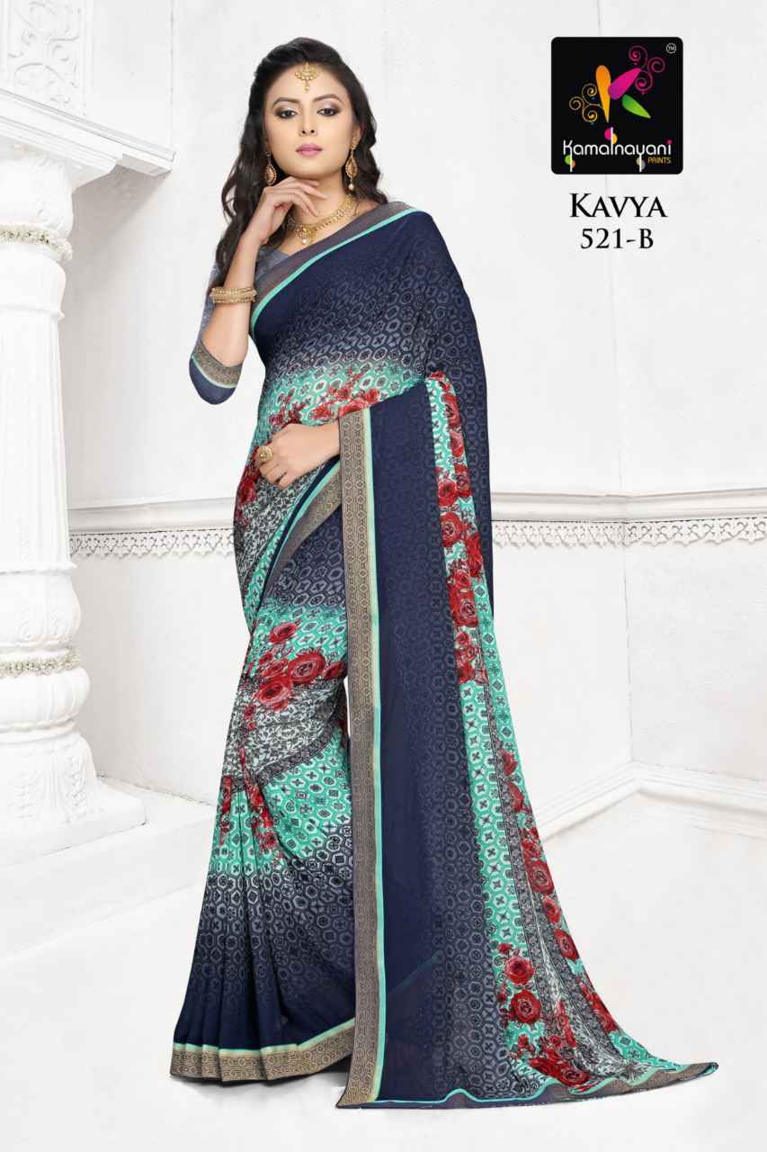 Kamalnayani Kavya Weightless Printed indian saree catalog supplier in Surat