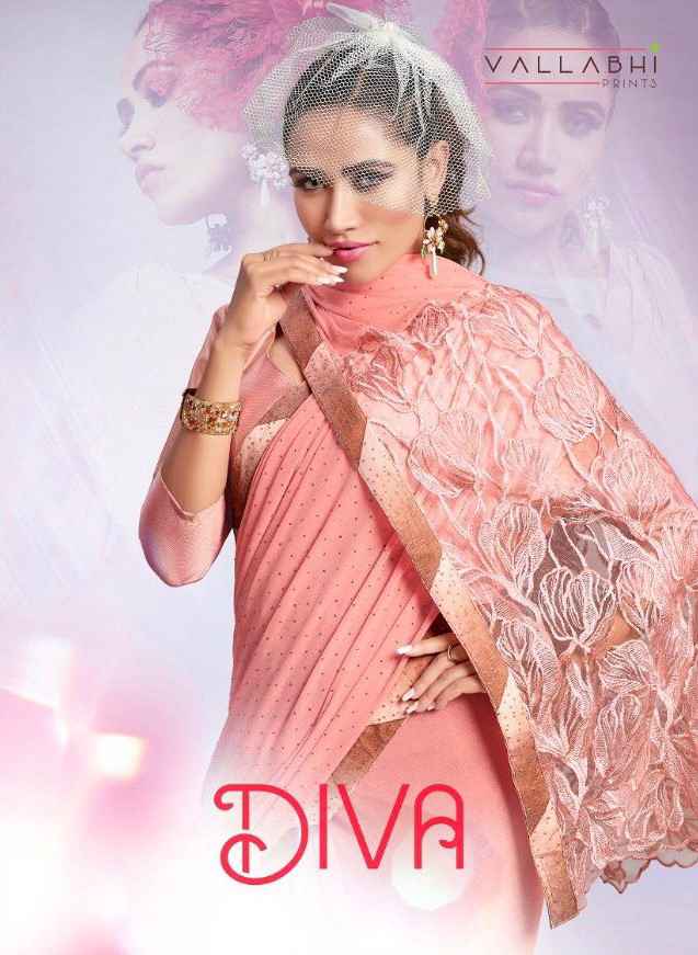 Vallabhi diva designer stylish saree in wholesale