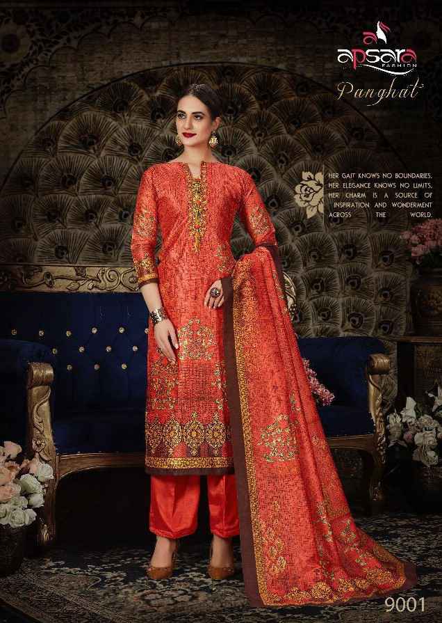 Apsara Panghat by Jain Tex Digital print Silk suit supplier